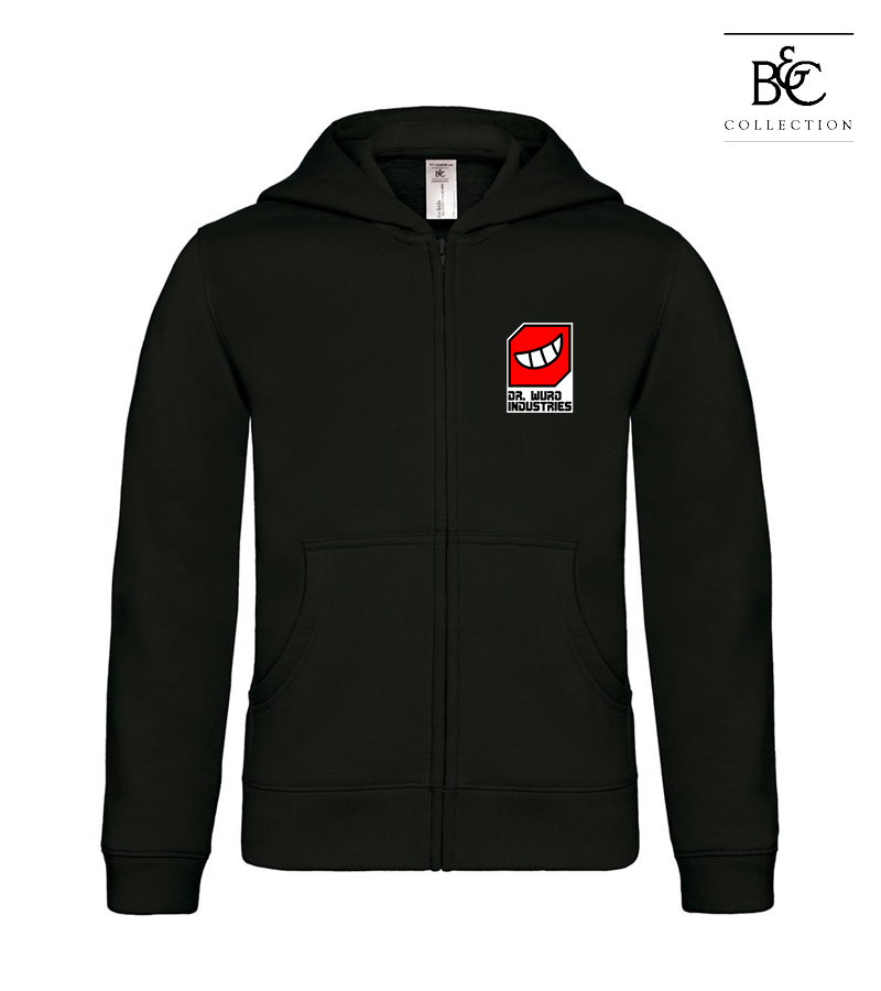 B&C Kinder Zipped Hoodie Black "Anton"