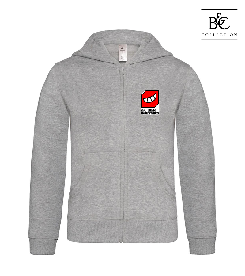 B&C Kinder Zipped Hoodie Heather Grey "Anton"