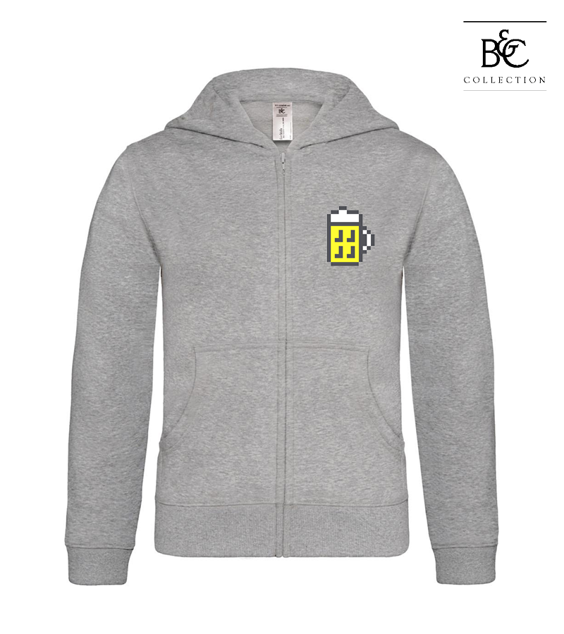 B&C Kinder Zipped Hoodie Heather Grey "Bono"