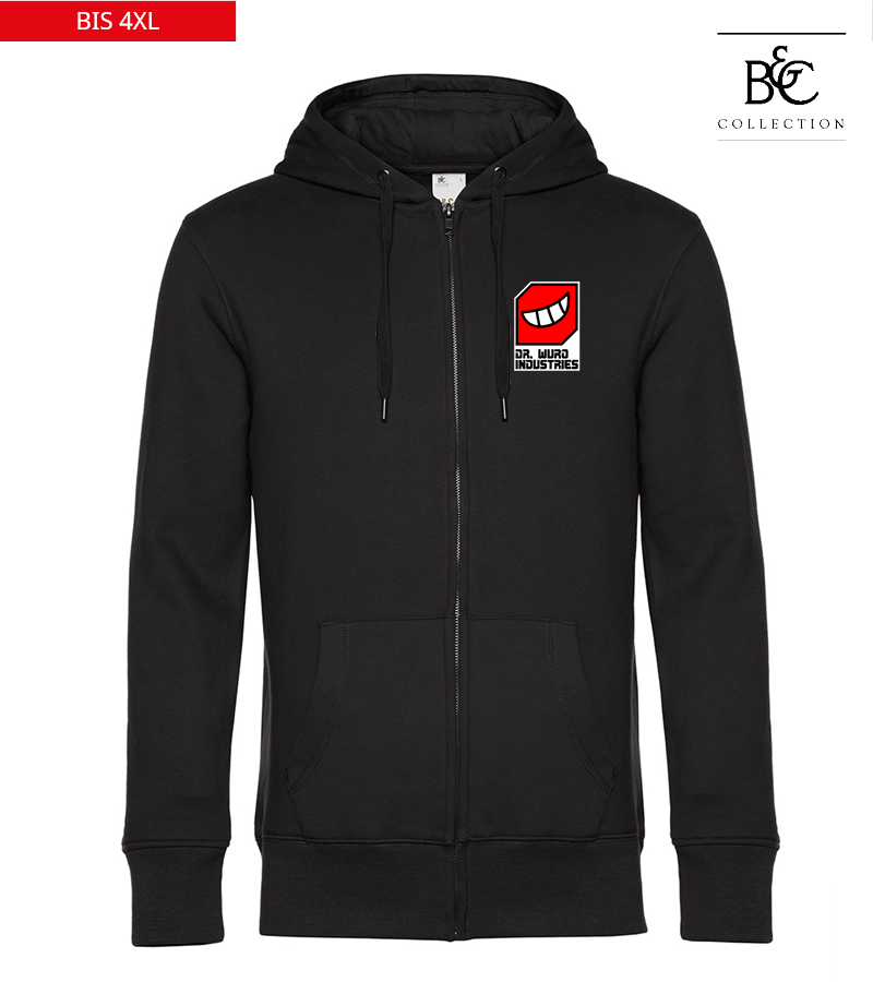 B&C Herren Zipped Hoodie Black Pure "Anton"