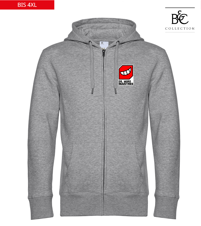 B&C Herren Zipped Hoodie Heather Grey "Anton"