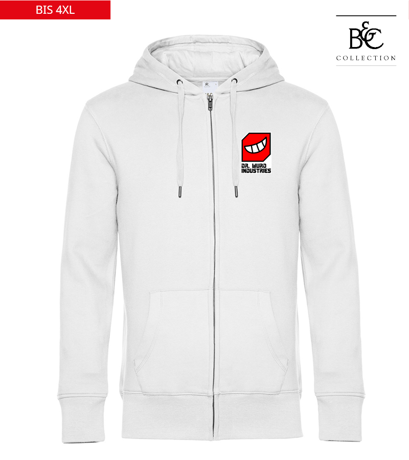 B&C Herren Zipped Hoodie White "Anton"