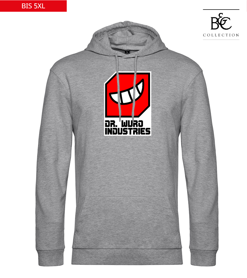 B&C Herren Hoodie Heather Grey "Anton Frontprint"