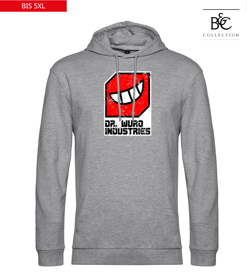 B&C Herren Hoodie Heather Grey "Uwe Frontprint"