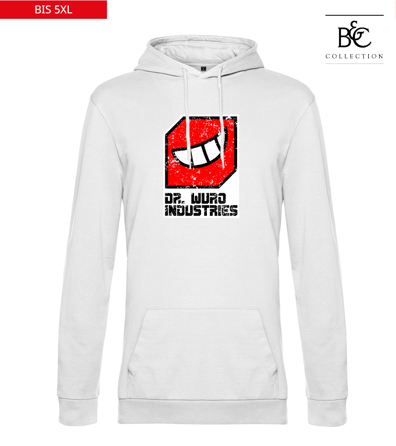 B&C Herren Hoodie White "Uwe Frontprint"