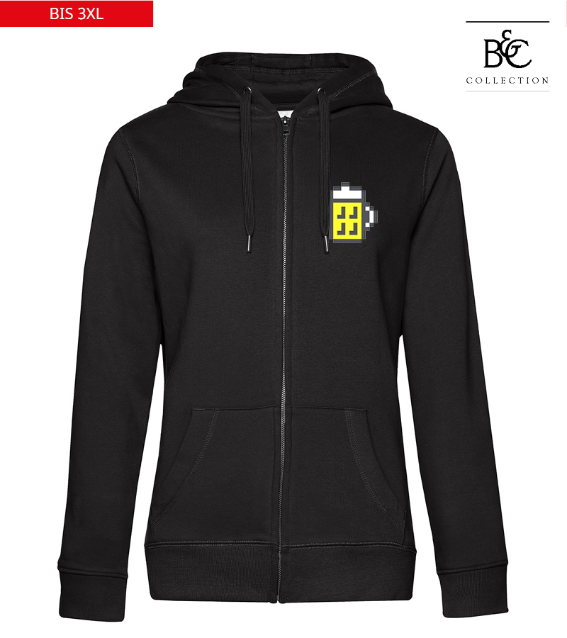 B&C Damen Zipped Hoodie Black Pure "Bono"