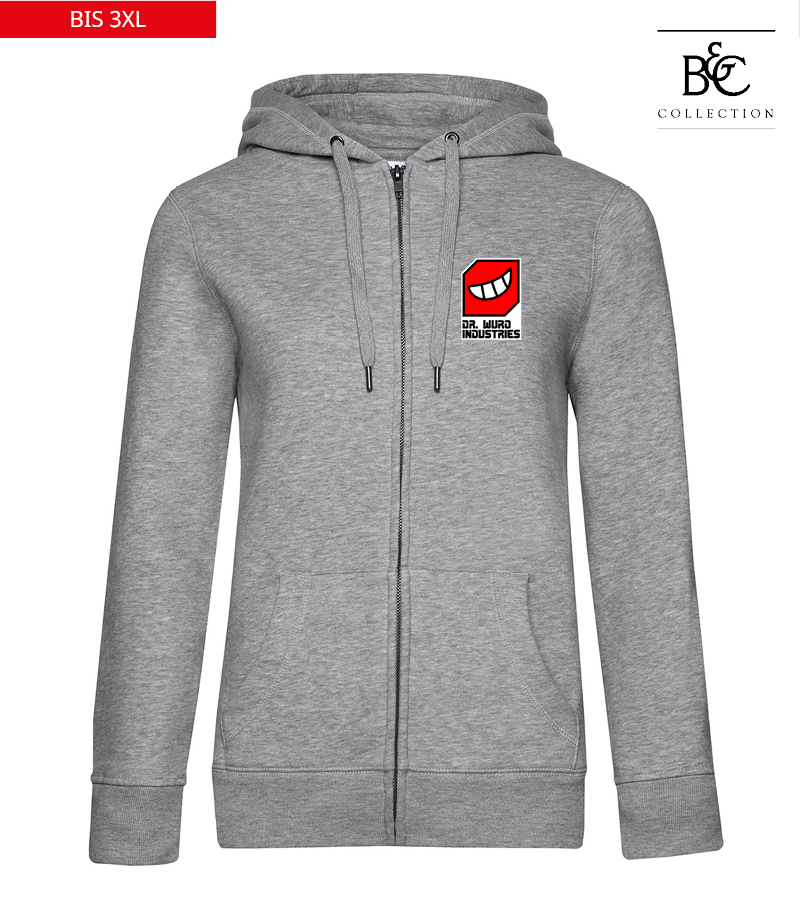 B&C Damen Zipped Hoodie Heather Grey "Anton"