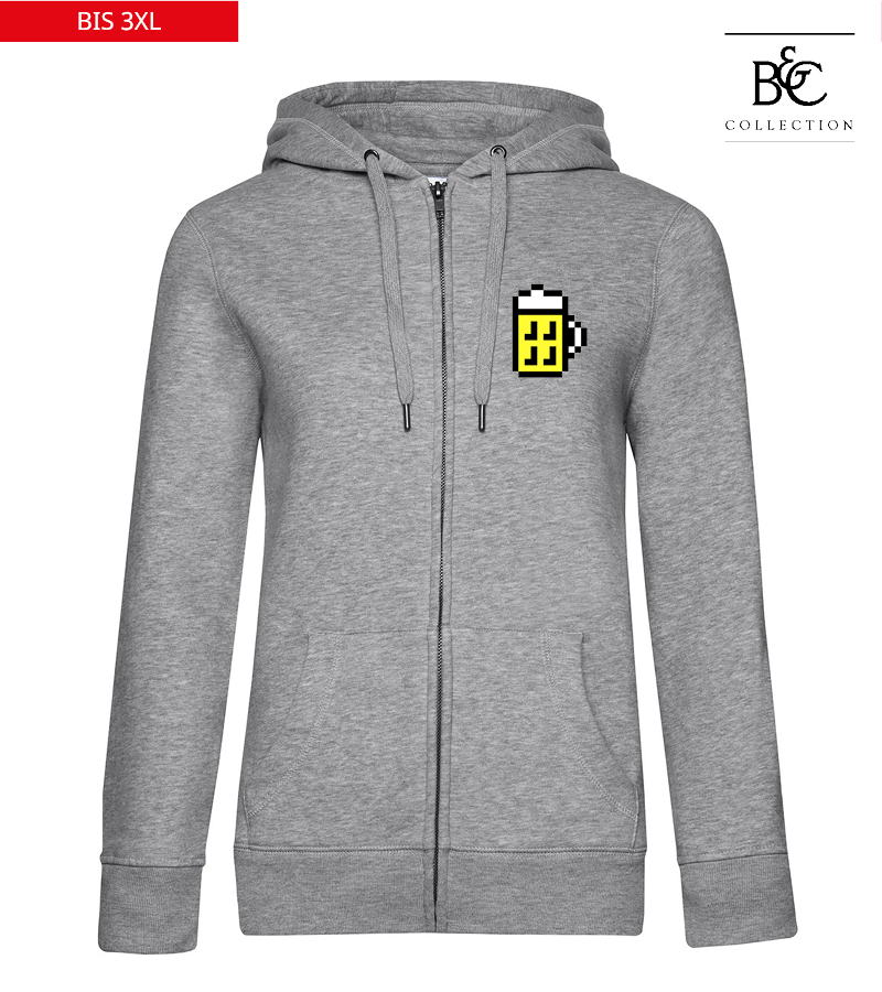 B&C Damen Zipped Hoodie Heather Grey "Bono"