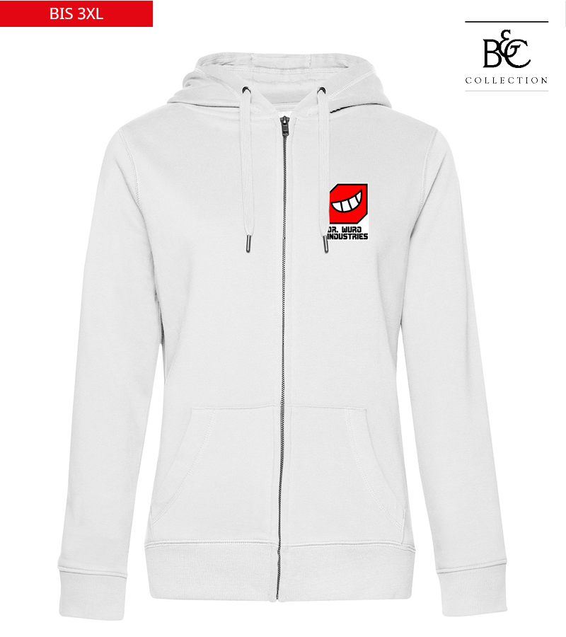B&C Damen Zipped Hoodie White "Anton"