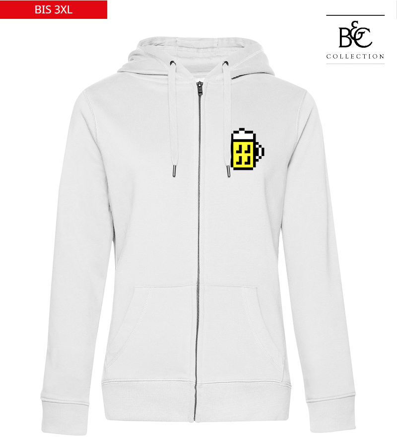 B&C Damen Zipped Hoodie White "Bono"