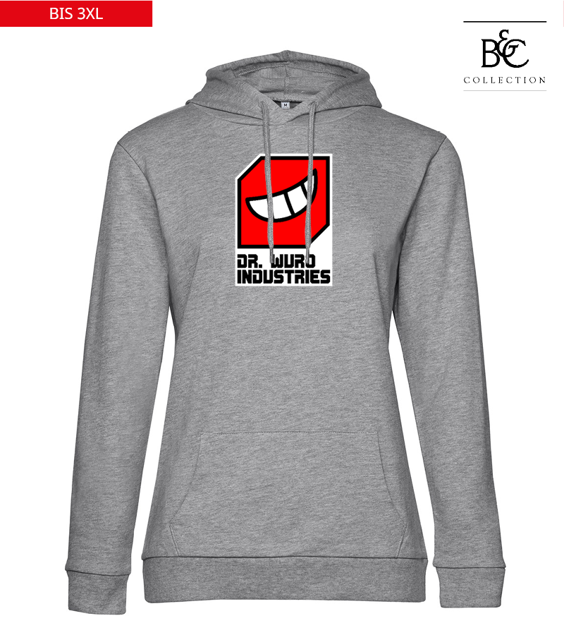 B&C Damen Hoodie Heather Grey "Anton Frontprint"