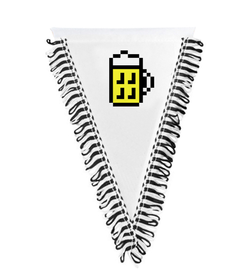 Wimpel dreieckig Black White "Bono"