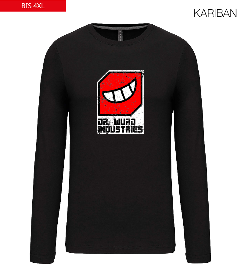 Kariban Herren Langarmshirt Black "Uwe Frontprint"