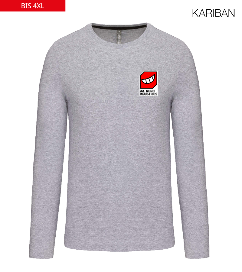 Kariban Herren Langarmshirt Oxford Grey "Anton"