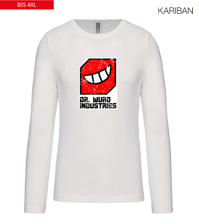 Kariban Herren Langarmshirt White "Uwe Frontprint"