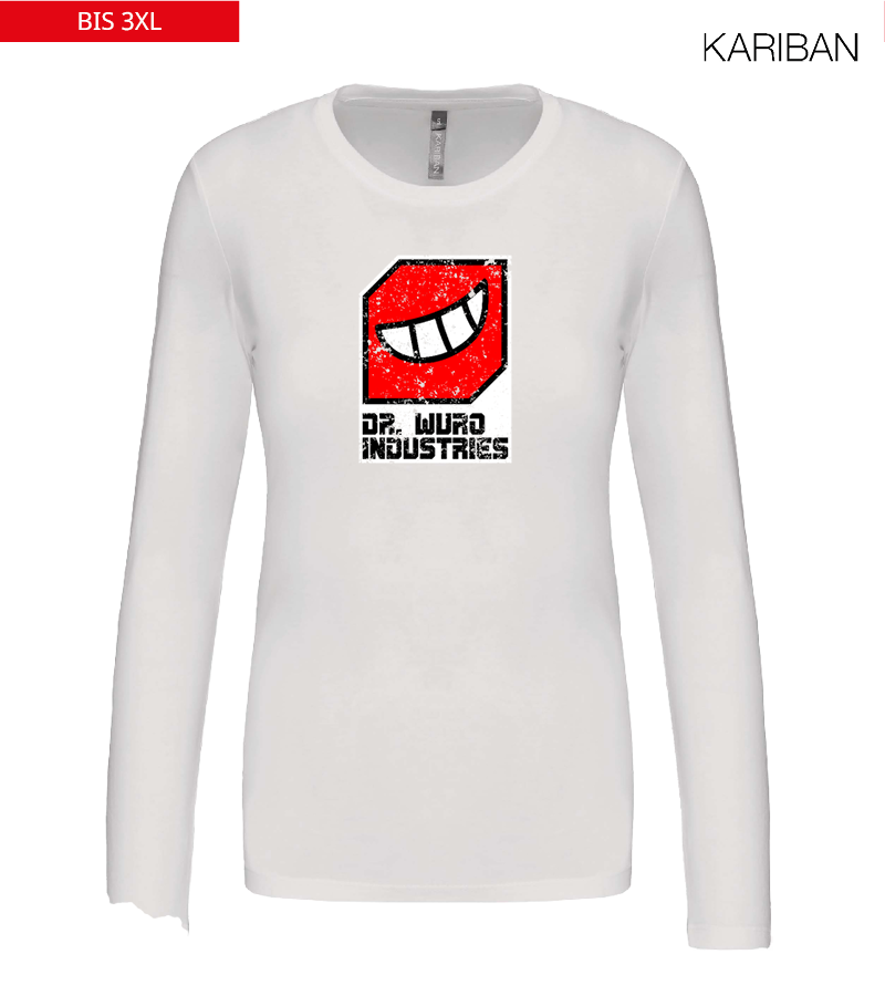 Kariban Damen Langarmshirt White "Uwe Frontprint"