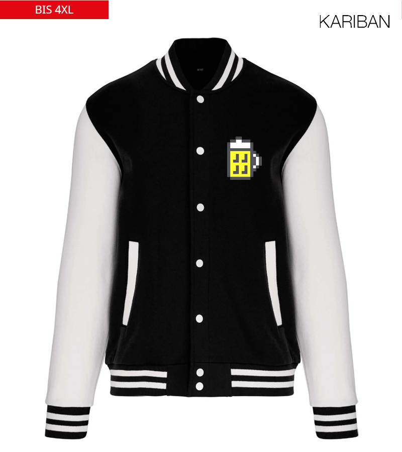 Kariban Unisex Collegejacke Black White "Bono"