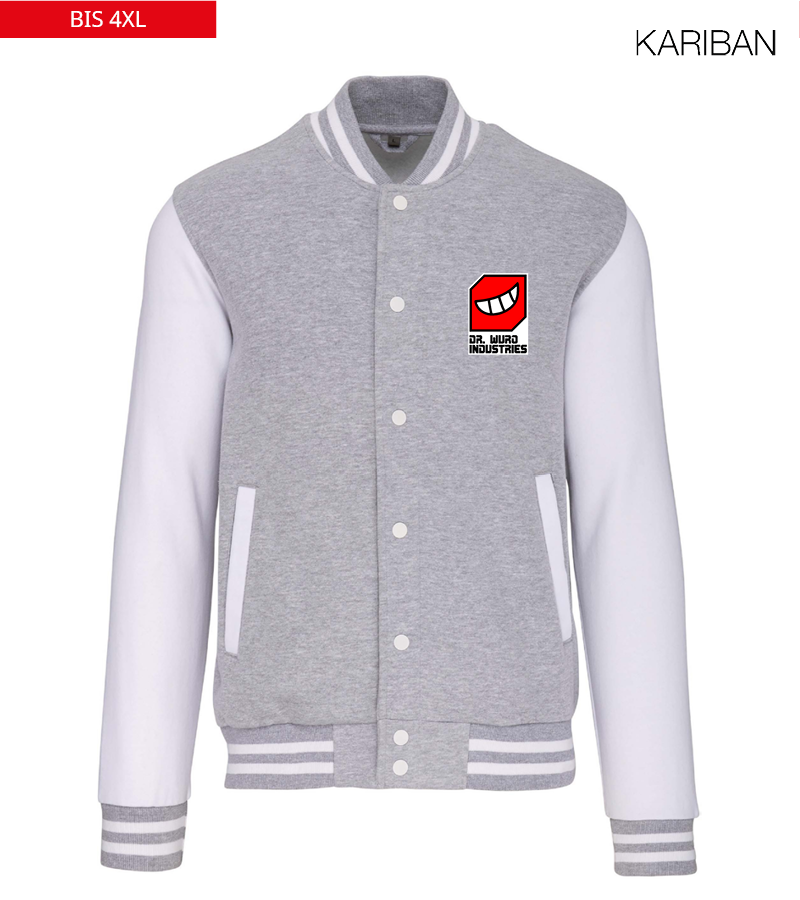 Kariban Unisex Collegejacke Oxford-Grey White "Anton"