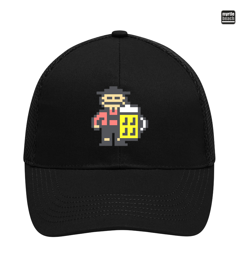 Myrtle Beach Unisex 6 Panel Air Mesh Cap Black "Jacob"