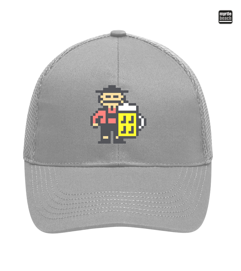 Myrtle Beach Unisex 6 Panel Air Mesh Cap Light Grey "Jacob"