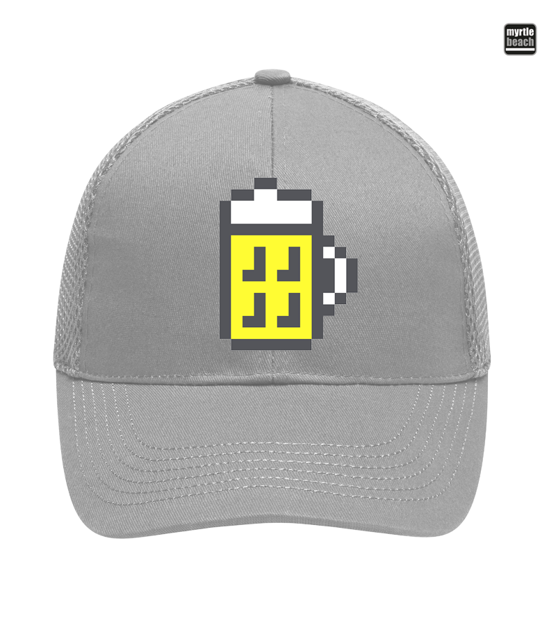 Myrtle Beach Unisex 6 Panel Air Mesh Cap Light Grey "Bono"