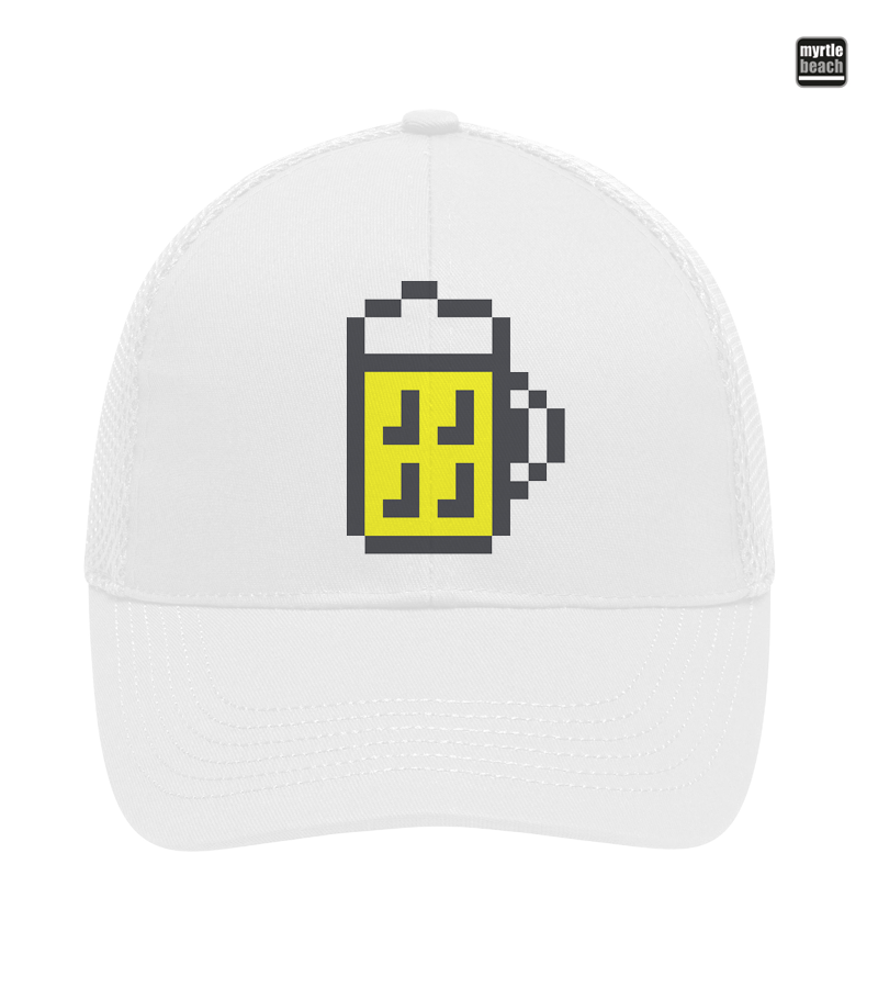 Myrtle Beach Unisex 6 Panel Air Mesh Cap White "Bono"