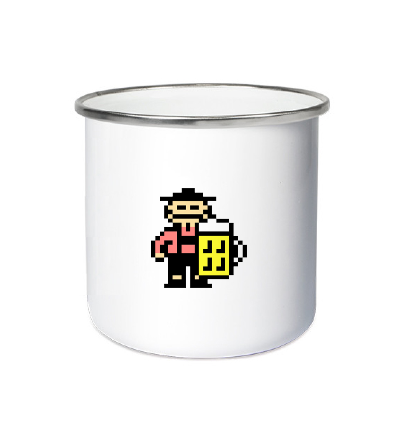 Emailletasse White Silver "Jacob" A