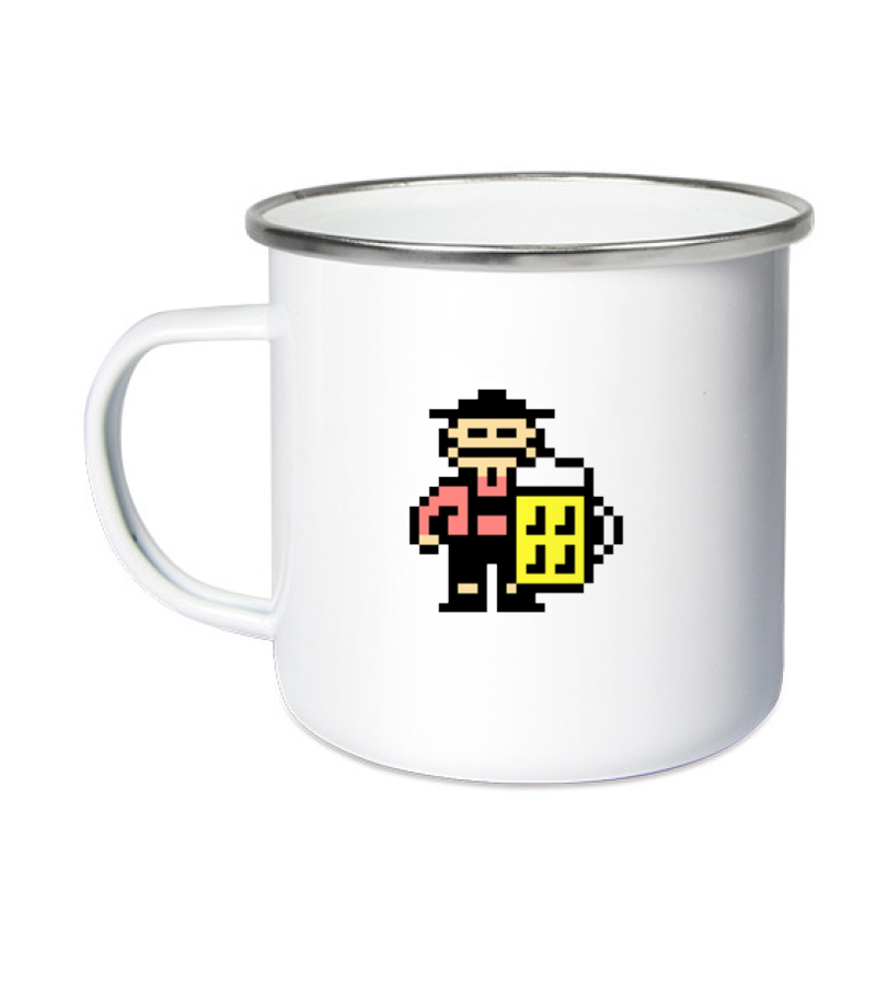 Emailletasse White Silver "Jacob" B