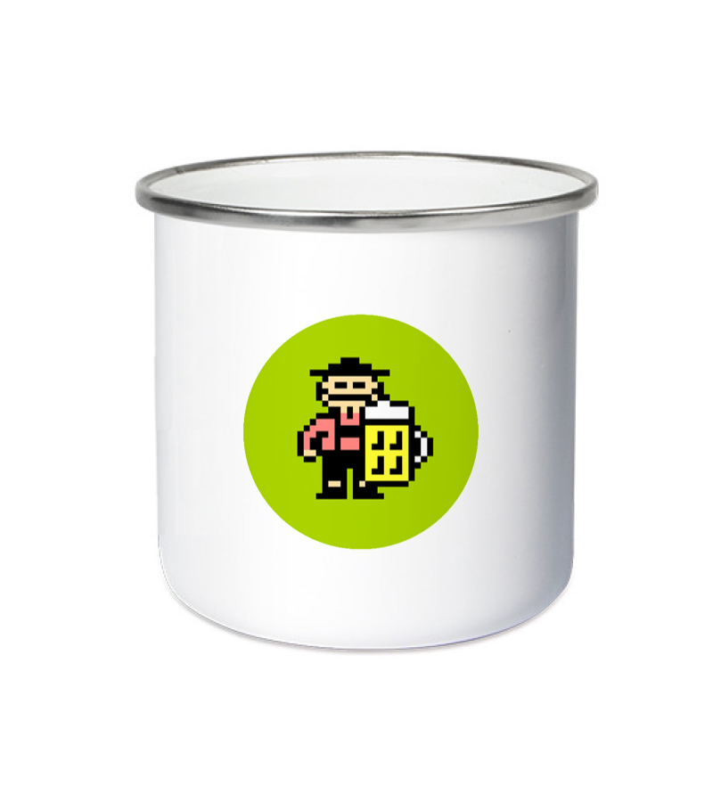 Emailletasse White Silver "Isack" A