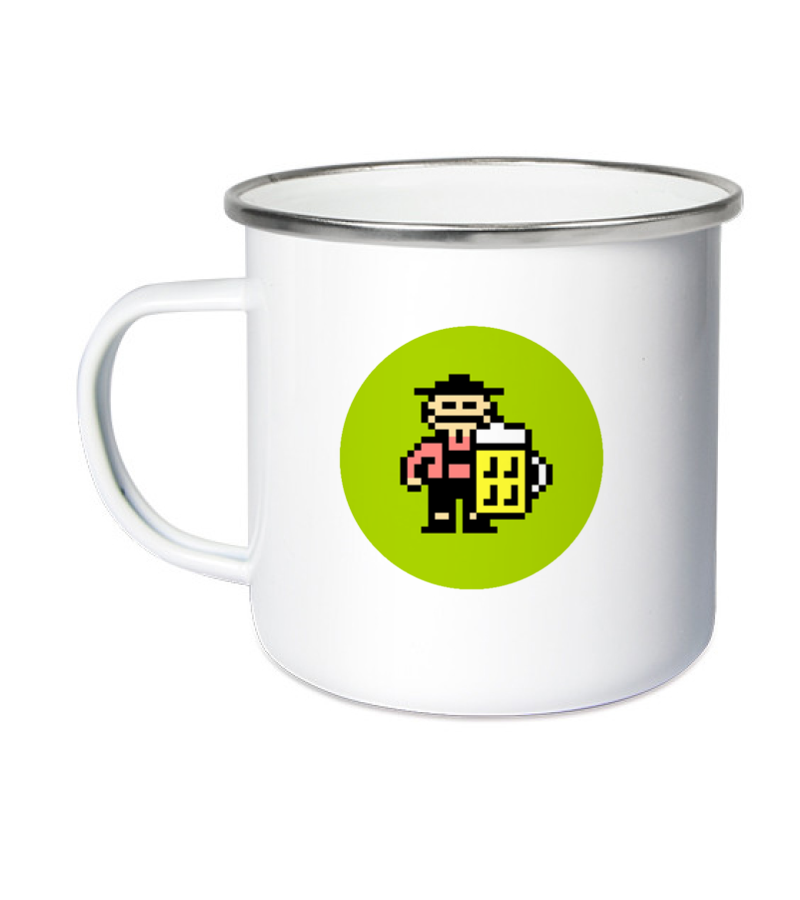 Emailletasse White Silver "Isack" B