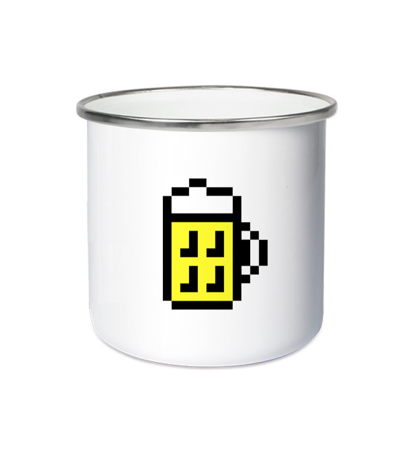 Emailletasse White Silver "Bono" A