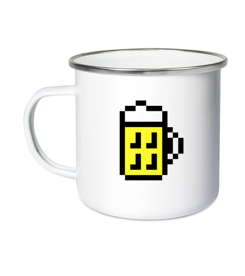 Emailletasse White Silver "Bono" B
